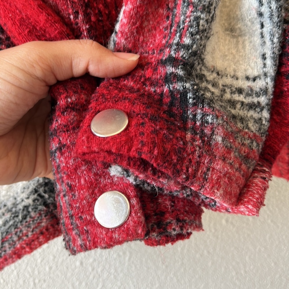 Zara Top Red Plaid Sweater Size Small - Picture 7 of 10